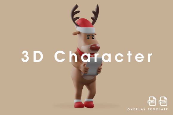 3D Christmas Deer Cartoon Holding Paper: A Creative Way to Spread Holiday Cheer