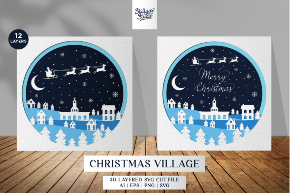 3D Christmas Village SVG Papercut Paperc: A Creative Way to Decorate Your Holiday Season