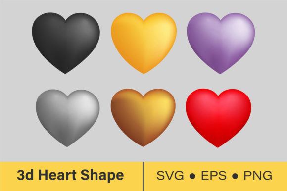 3D Heart Shape SVG, EPS, PNG Explained