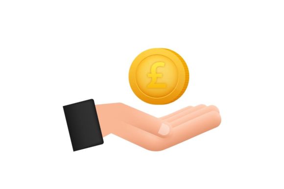 3d Icon with Gold Hand with Lira Coin: A Symbol of Value and Vision