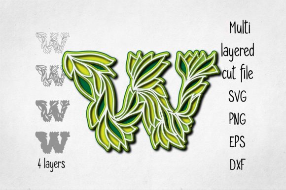 3D Layered Alphabet Letter W: A Versatile Design Resource for Professionals