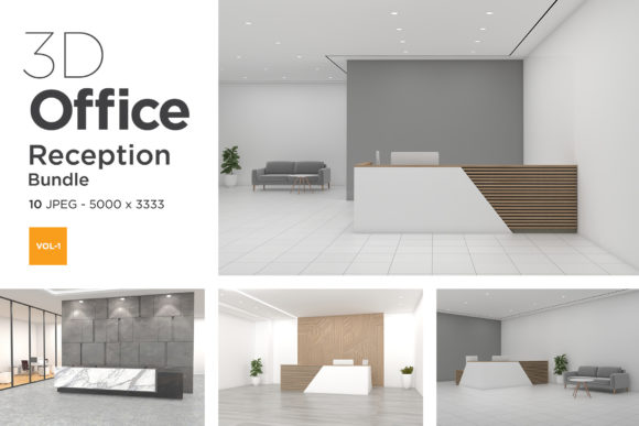 3D Office Reception Mockup Vol 1 for Real-World Design and Planning
