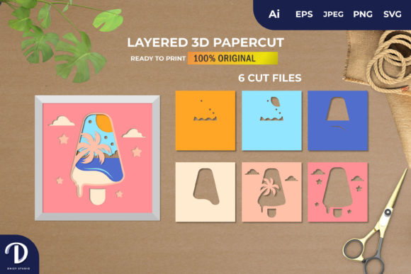 3D Shadowbox Ice Cream on the Beach: A Unique Twist on a Classic Treat