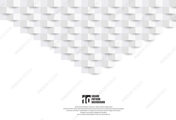 3D White Paper Art Style Squares Pattern