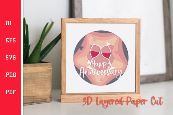 Happy Anniversary Wine - 3D Paper Cut: A Creative and Sentimental Fusion for Modern Celebrations