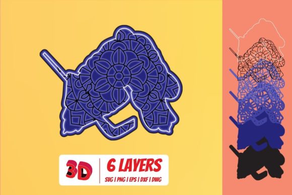 Hockey Player 2 3D Layered SVG Cut File