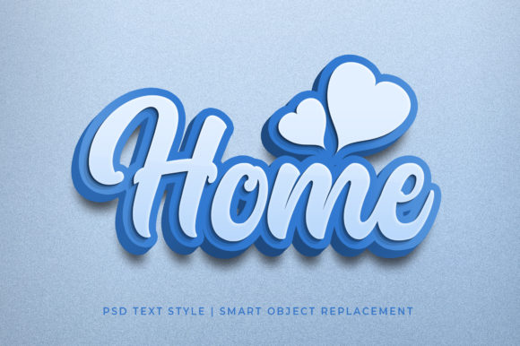 Home 3D Text Effect Mockup PSD Guide