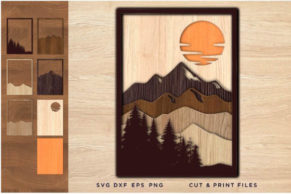 Laser Cut Files for Layered Landscape 3D Projects