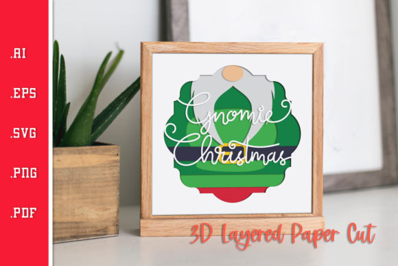 Merry Gnomie Christmas- 3D Layered: A Creative Addition to Holiday Decor