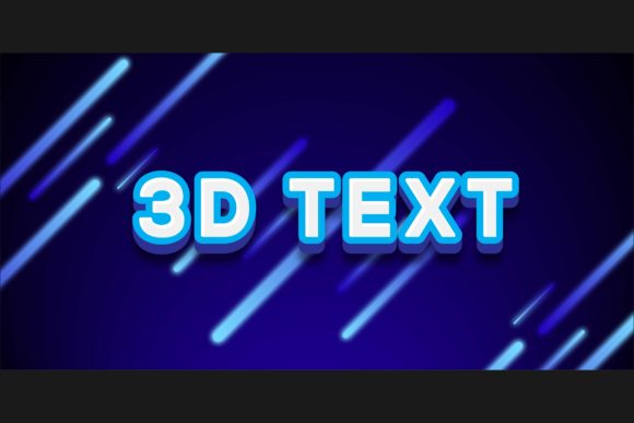 Modern 3d Text Effect White and Blue