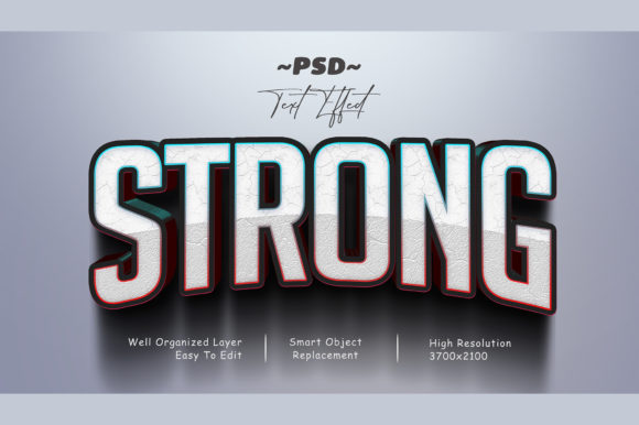 Strong 3D PSD Editable Text Effect