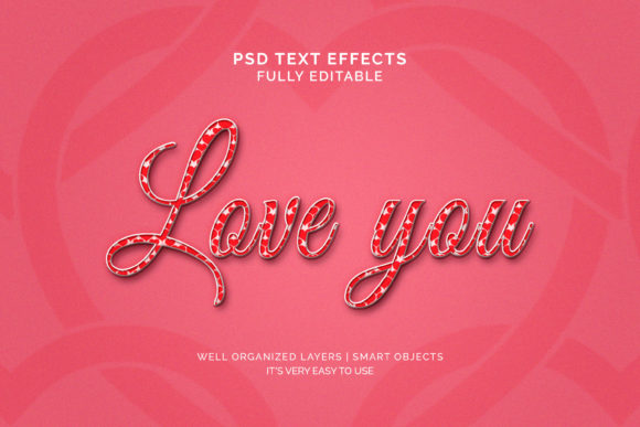 Text Effect - Red Love 3d Text Effect
