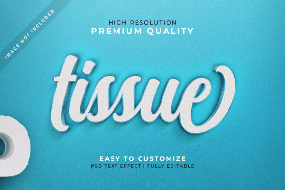 Tissue 3D Text Effect Mockup: Depth & Impact