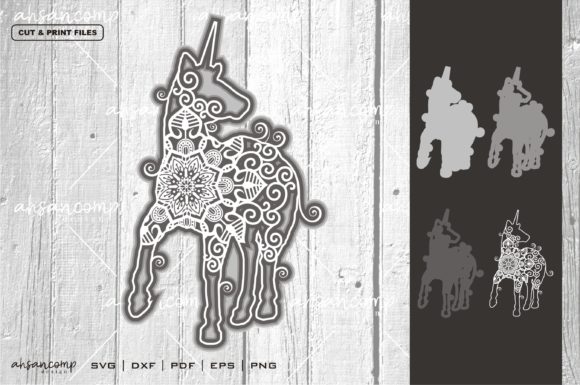 Unicorn Mandala Vector 3D Layered 6: A Creative Asset for Digital Designers