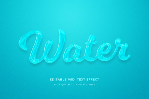 Water Editable 3D Text Style Effect